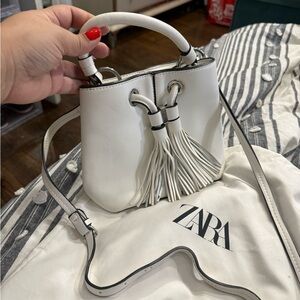Zara white Mini Bag with Tassels